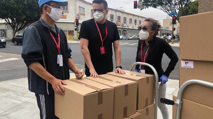 workers getting ready to begin survey in houston