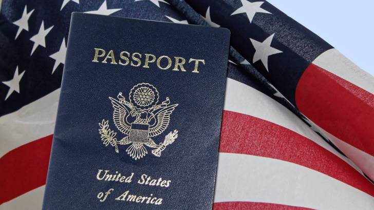 american flag and passport