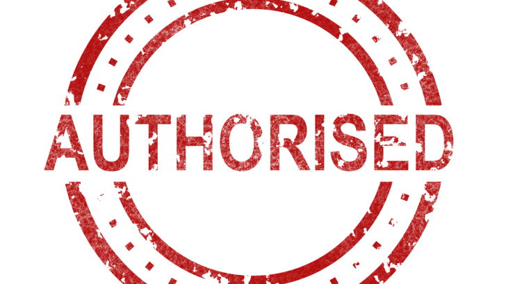 word authorised in a circle