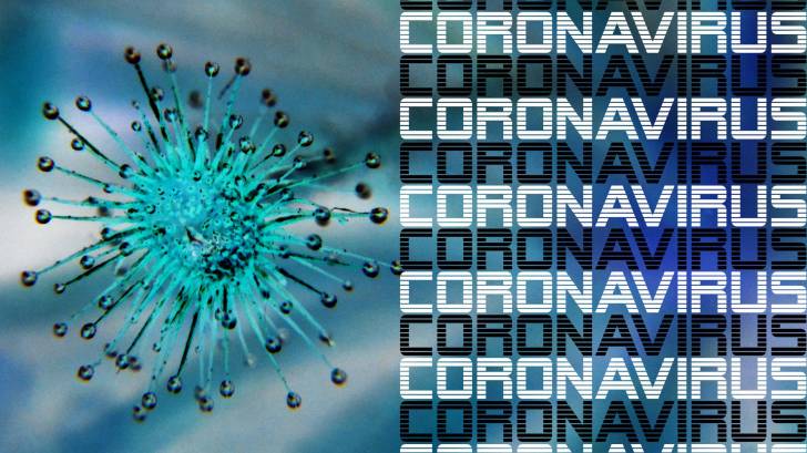 coronavirus depiction and words