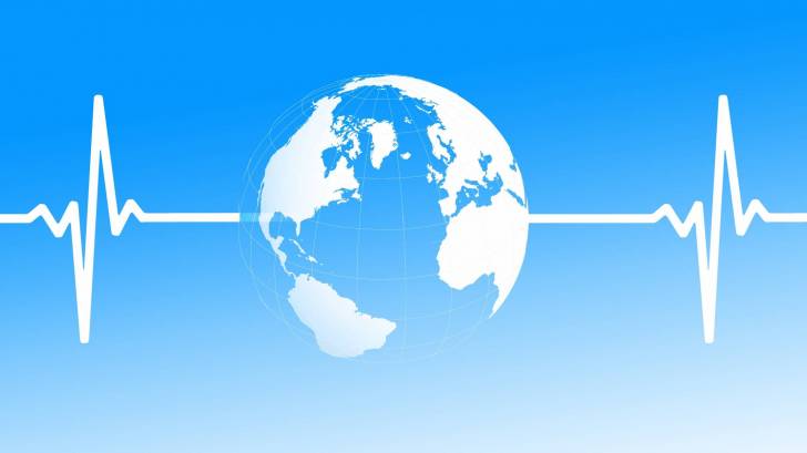 globe woth a heartbeat