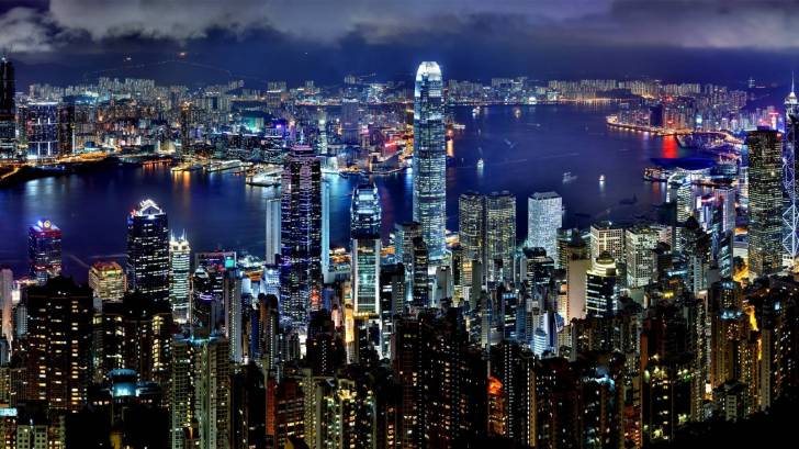 hong kong night skyline