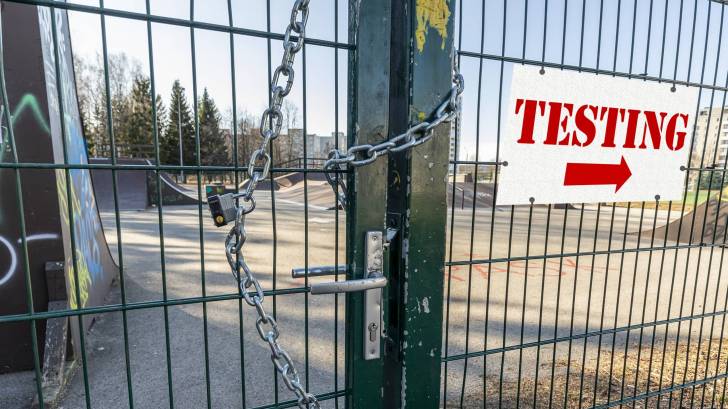 sign for testing clinic for covid