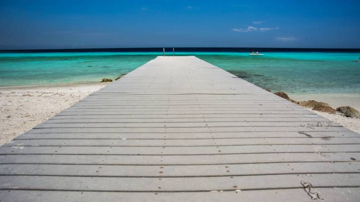 pier on caribbean beach