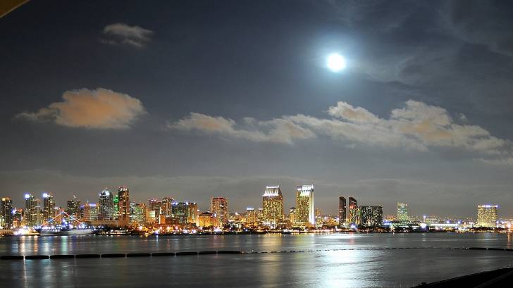 moon over san diego bay