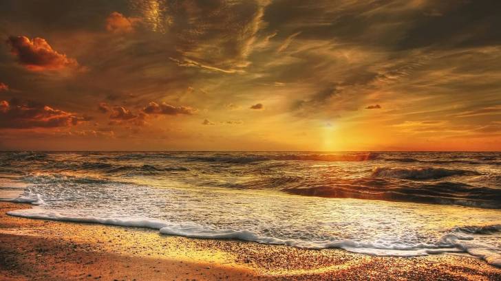 sunset over the beach