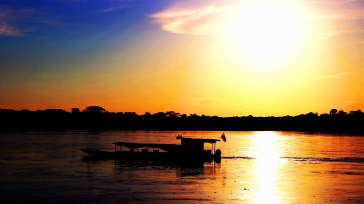 sunset on an ecuador beach