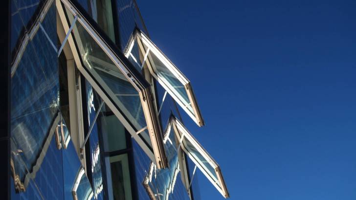 glass windows in a building