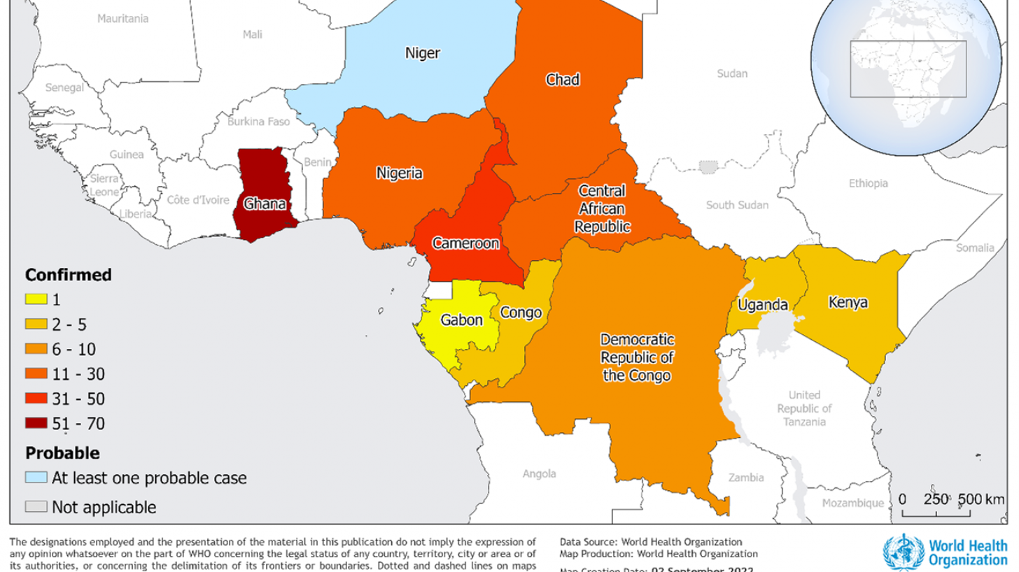 yellow fever map of africa