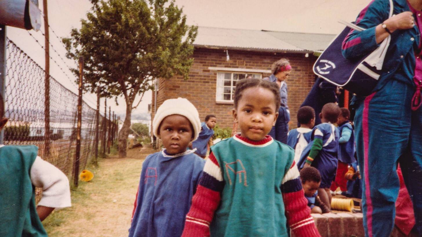 young african children in village