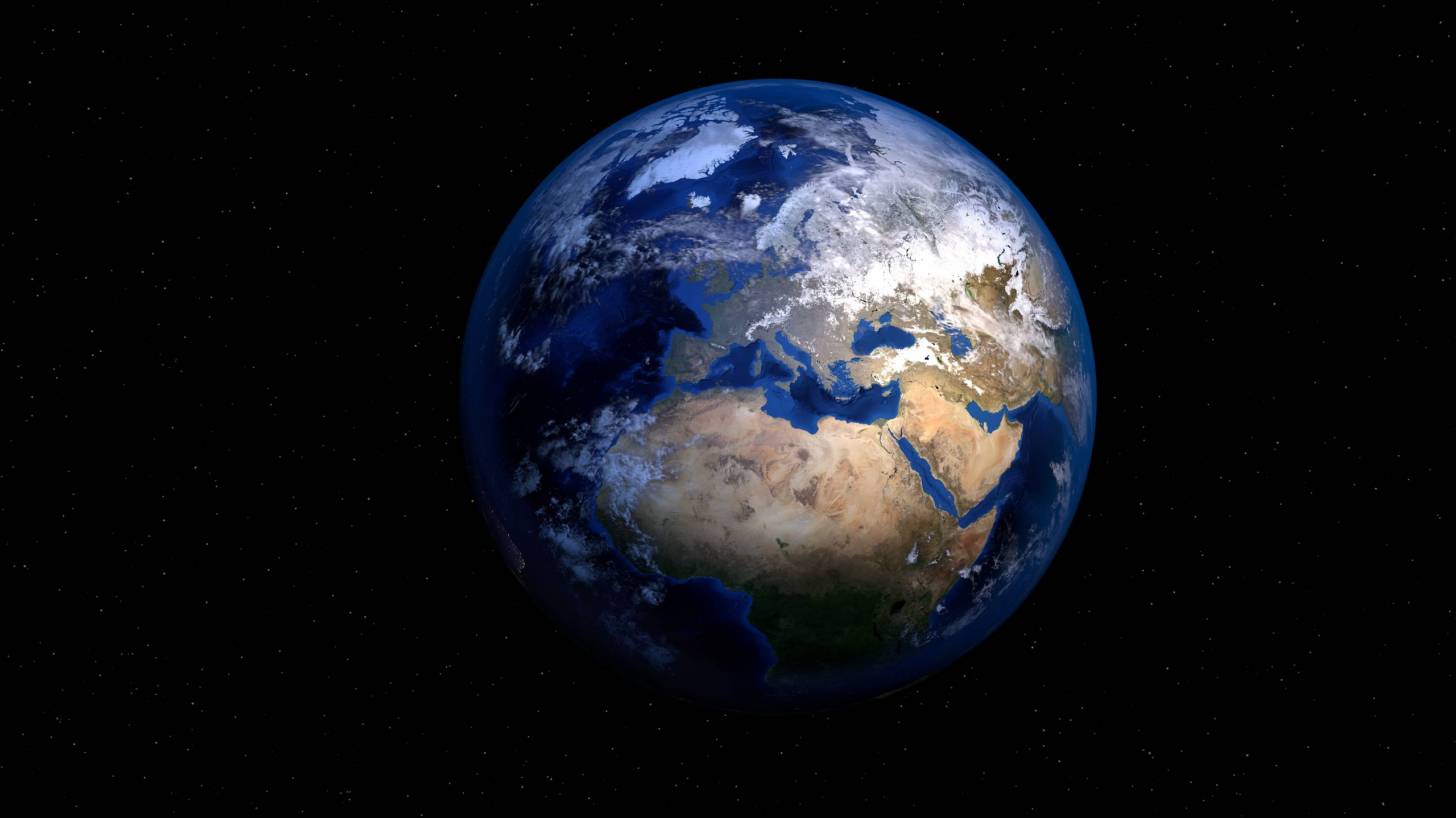 world globe showing africa