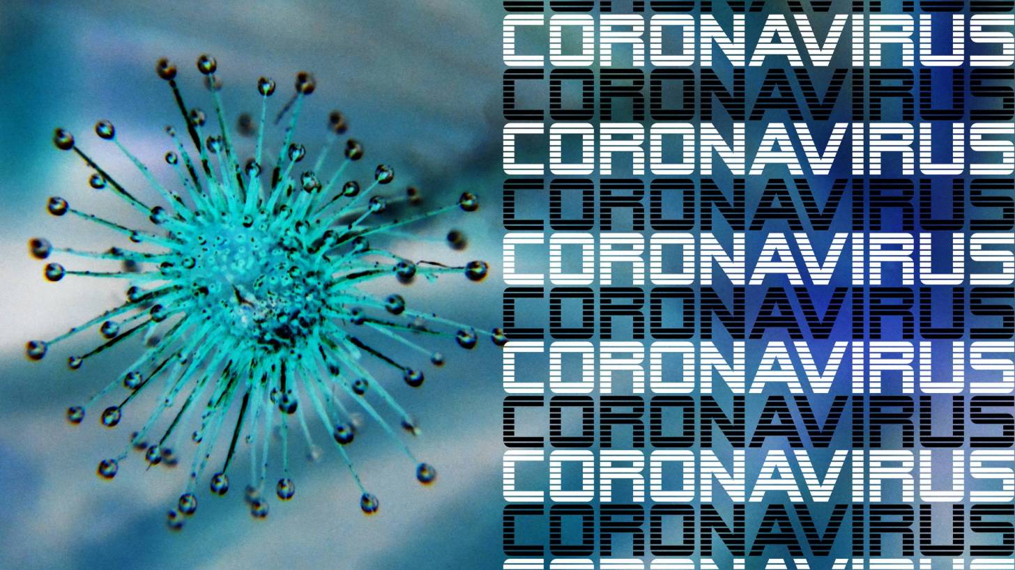 coronavirus depiction and words