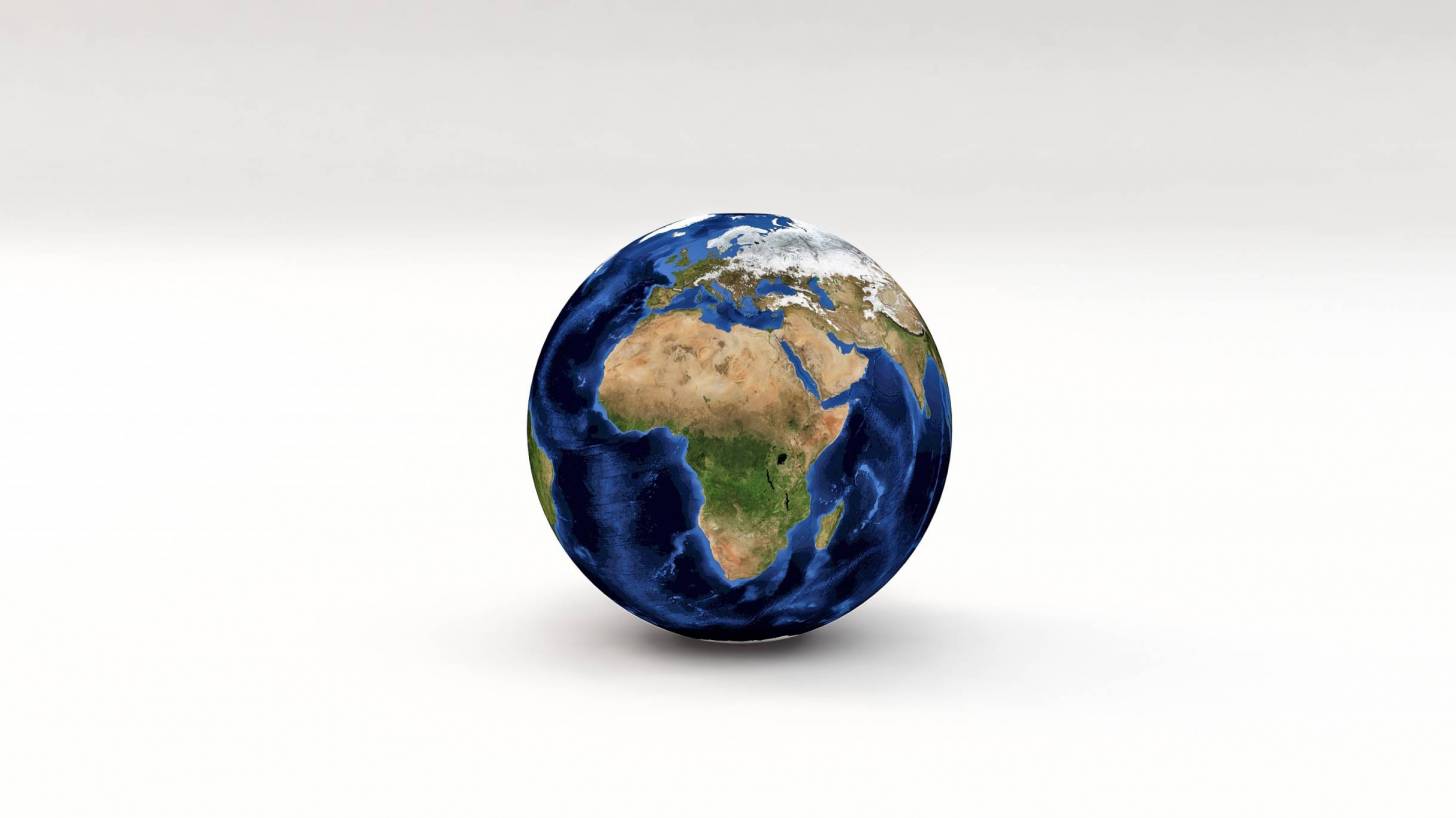 globe showing africa