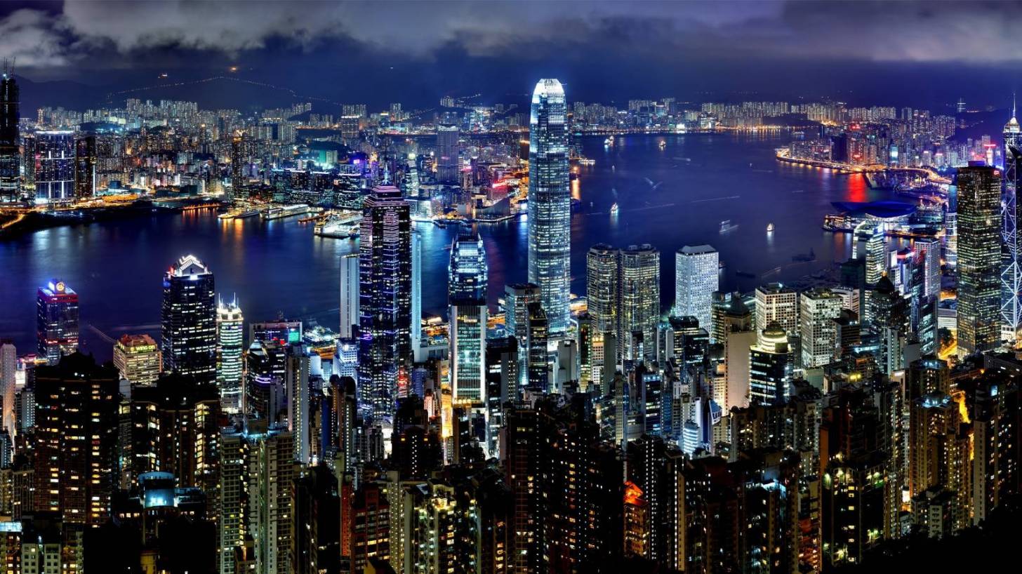 hong kong night skyline