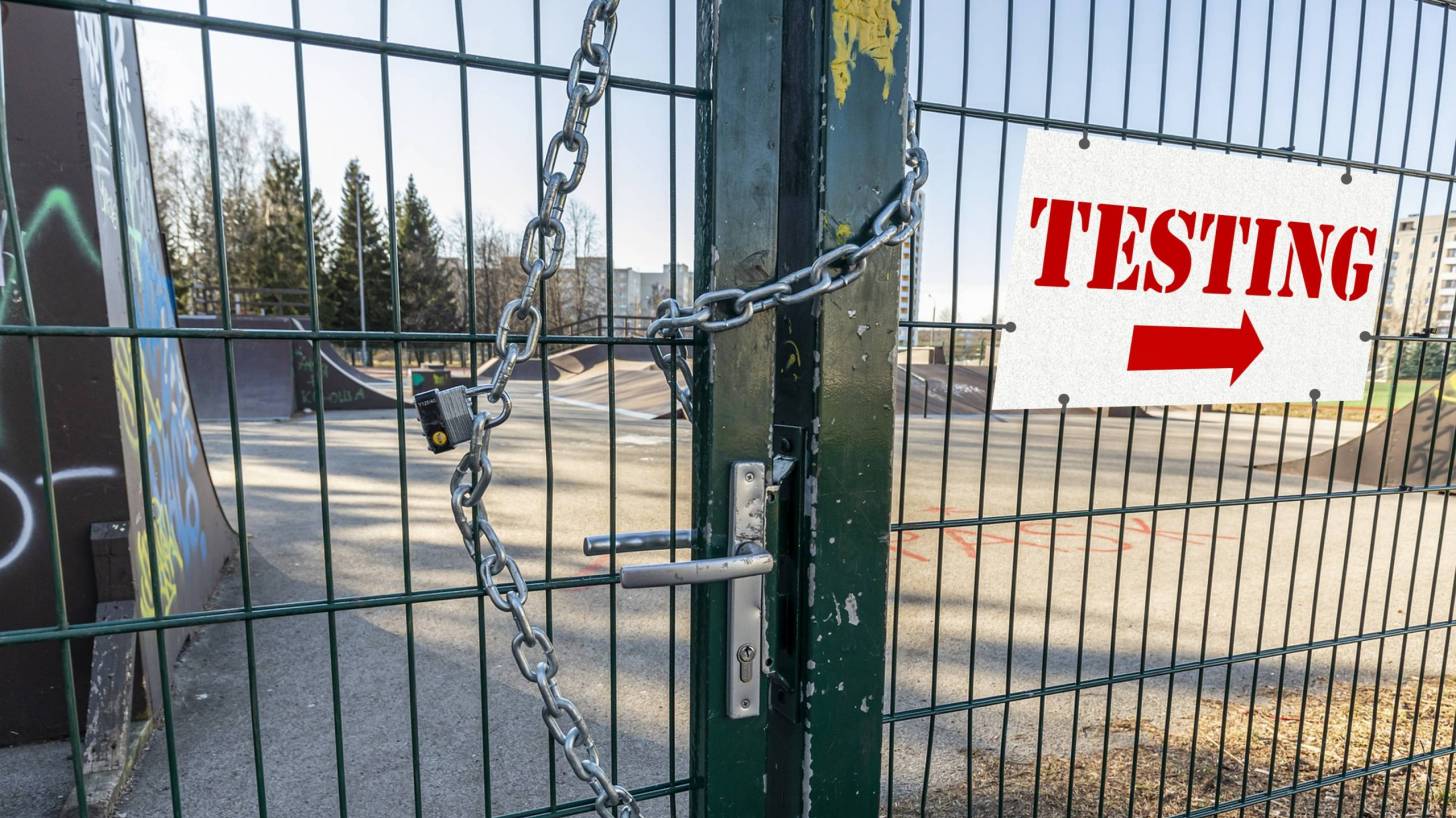 sign for testing clinic for covid