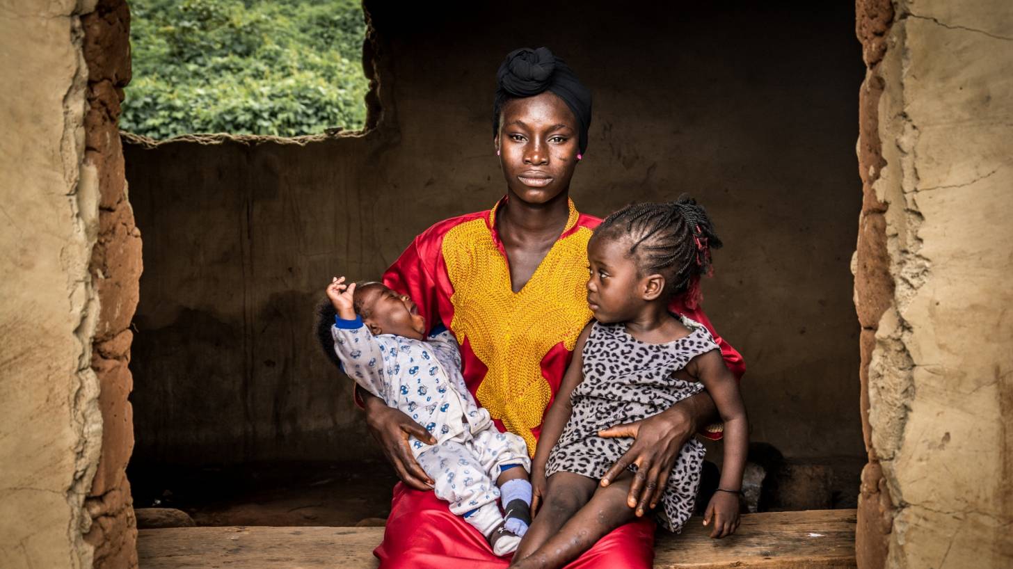 nigerian mother with two babies