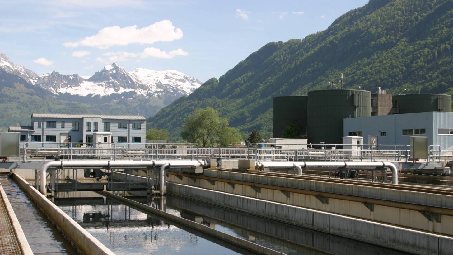 sewage treatment plant in swiss alps