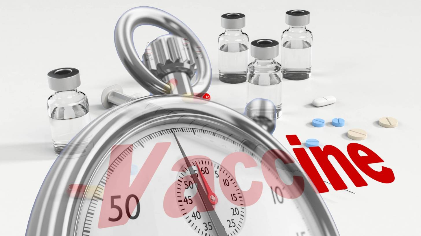 stop watch on developing a vaccine for sars-cov-2
