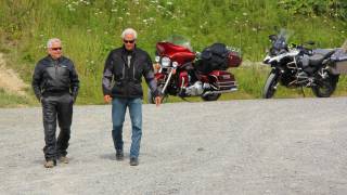 baby boomers, men, riding motorcycles.