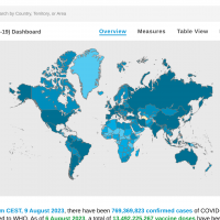 COVID-19 map August 2023