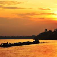 DRC africa water at sunset