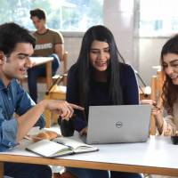 college students studying together