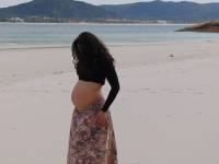 pregnant woman on a beach